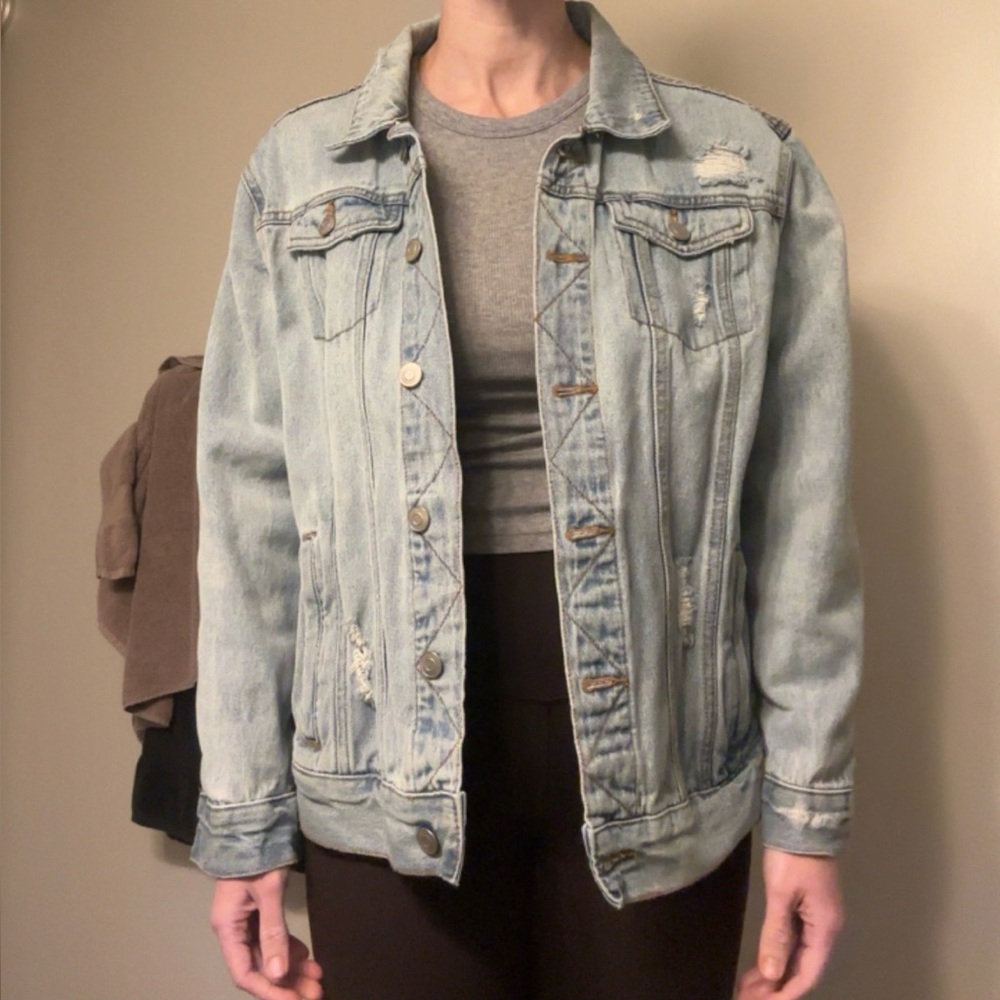Time & Tru Oversized Blue Denim Jacket - Picture 10 of 10